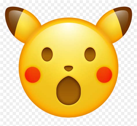 Pikachu Surprised Face Emoji, HD Png Download - vhv