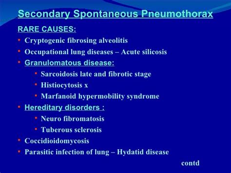 Spontaneous Pneumothorax An Update