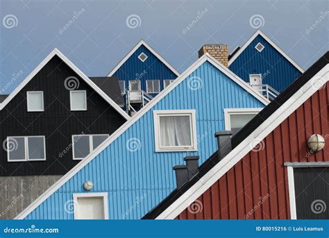 Traditional Houses in Nuuk, Greenland Stock Photo - Image of house ...