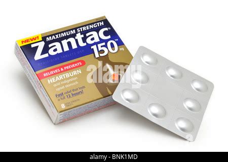 Zantac Heartburn Acid Indigestion Ranitidine tablets box packet remedy cure relief cut out white ...