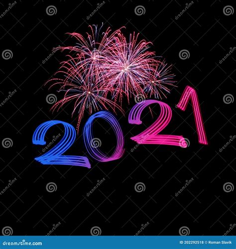 2021 Happy New Year Fireworks Display Stock Illustration - Illustration ...