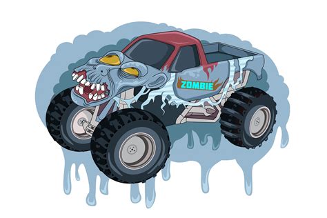 Zombie Skull Monster Truck Hand Drawing Graphic by inferno.studio3 · Creative Fabrica