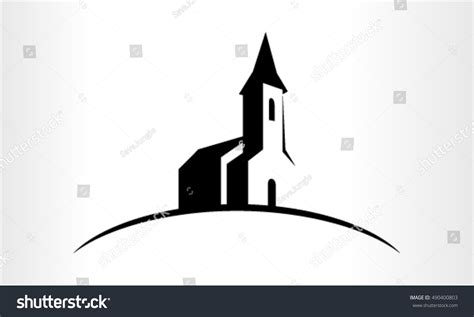 Vector Logo Illustration Church Stock Vector (Royalty Free) 490400803 ...