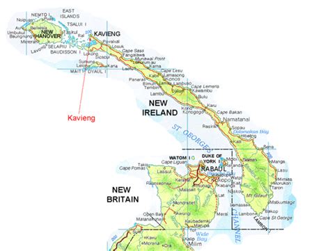 New Ireland and Kavieng Map - Papua New Guinea • mappery