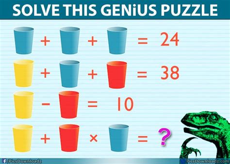 Cup Puzzle 24 38 ?? Difficult Brainteasers math puzzle with answer Logic Math, Math Riddles ...