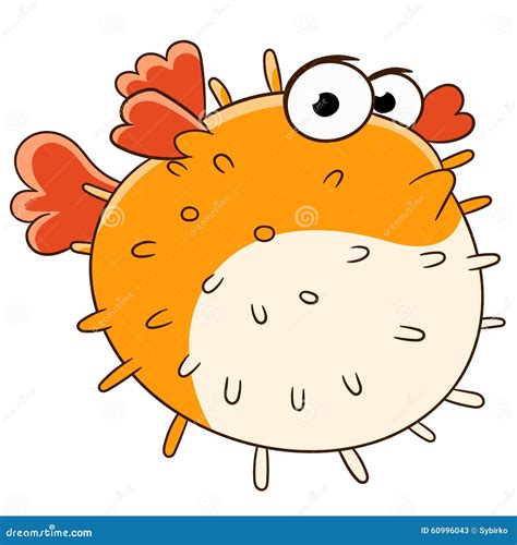 Cute Blowfish As Sea Animal In Bandana Floating Underwater Vector Illustration | CartoonDealer ...