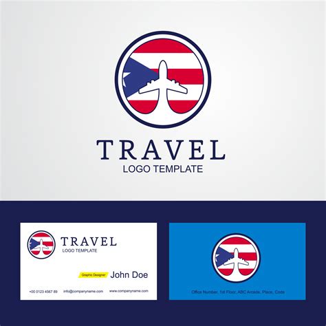 Travel Puerto Rico Creative Circle flag Logo and Business card design 14379049 Vector Art at ...