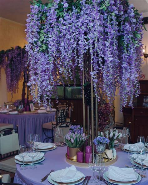 Wisteria flower wedding centerpiece | Wisteria wedding, Tall wedding vases, Flower centerpieces ...