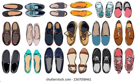 Set Shoes Top View Stock Vector (Royalty Free) 1367058461 | Shutterstock