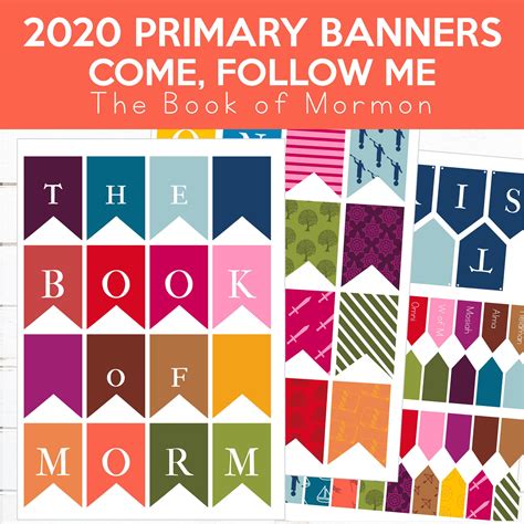 2020 Printable Primary Banner, Come Follow Me, Book of Mormon LDS, bulletin board, scriptures, 3 ...