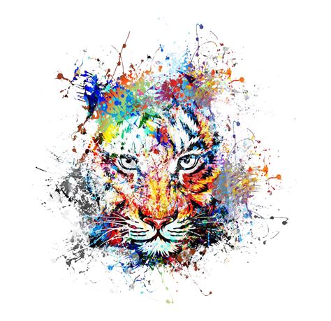 Tiger Art Abstract Painting PNG Free Photo Transparent HQ PNG Download ...