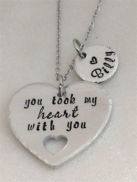 Sympathy Gift Memorial Gift Personalized Heart Necklace