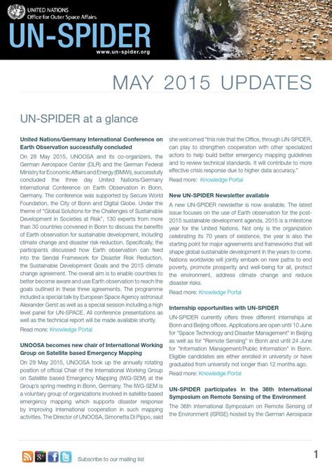 UN-SPIDER Updates May 2015 by UNOOSA / UN-SPIDER - Issuu