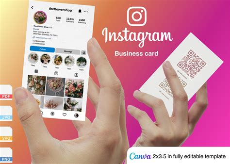 Instagram Ui-inspired Customizable Business Card Template Editable Canva Design Unique & Modern ...