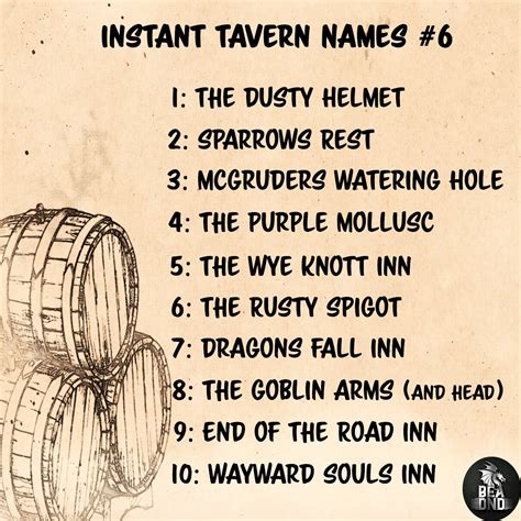 [oc] Quick list of Tavern names for the DM on the fly. : r/DungeonsAndDragons