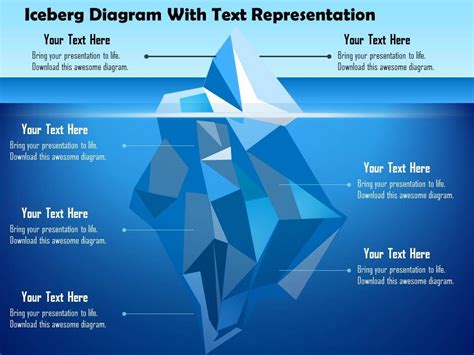 0115 Iceberg Diagram With Text Representation Powerpoint Template | PowerPoint Templates Designs ...