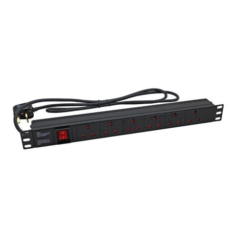 19 1U 6 Way Rack Mount PDU For Data Lan Cabinet Switch