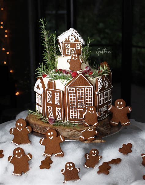 Gingerbread Village Cake - Gretchen's Vegan Bakery