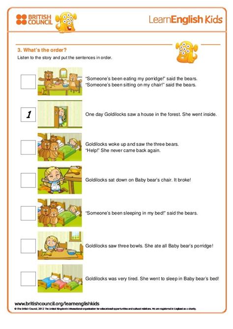 goldilocks and the three bears (worksheet) Shared Reading, Kids Reading, Three Bears Activities ...