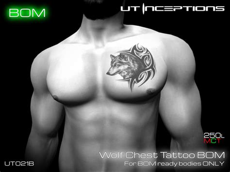 Second Life Marketplace - UT021B Wolf Chest Tattoo BOM