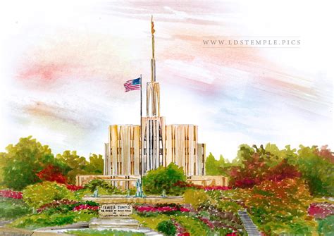 Seattle Temple Watercolor Painting - LDS Temple Pictures