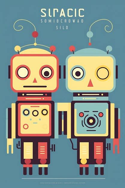 Premium AI Image | A Poster of Social Robots Featuring a Playful Ai ...