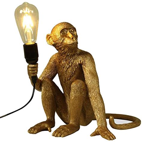 CHABEI Modern Table Light, Monkey Desk Lamp, Resin Sitting Monkey ...