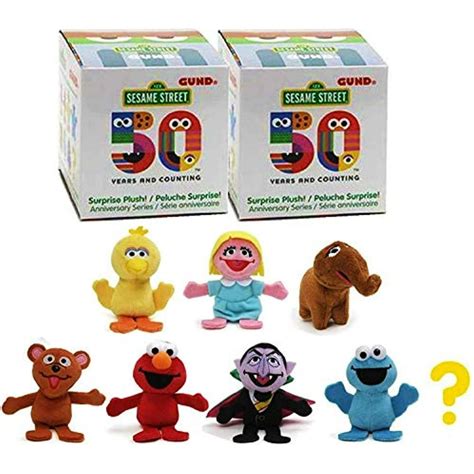 GUND Sesame Street 50th Anniversary Surprise Plush (3") Blind Box Gift Set Party Bundle - 2 Pack ...