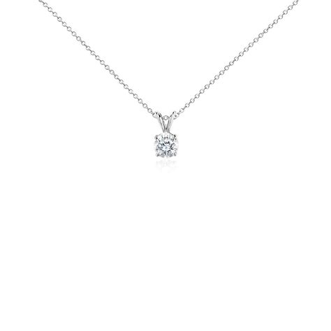 Diamond Solitaire Pendant in 18k White Gold (1 ct. tw.) | Blue Nile