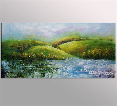 Mountain Landscape Painting, Bedroom Wall Art, Landscape Art, Large Art, Canvas Art, Wall Art ...