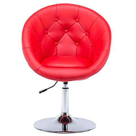 Chiming Round Back Leather Swivel Height Adjustable Office Chair Living Room Sofa Dining Bar ...