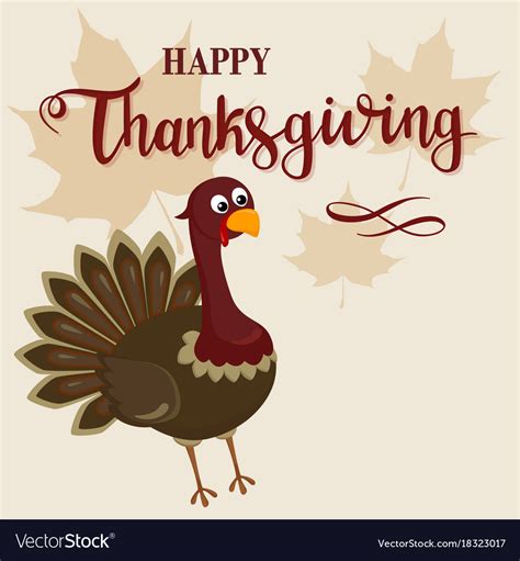 Thanksgiving funny turkey background happy Vector Image