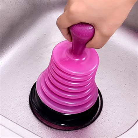 Sink Plunger Toilet Drain Plunger Dredging Pipe cleaner Rubber Household Bathroom Accessories ...