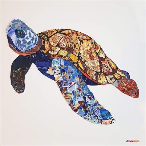 Turtle Collage Art on Behance | Sea life art, Aquatic art, Collage art ...