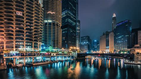 usa, Houses, Skyscrapers, Rivers, Bridges, Marinas, Chicago, City ...