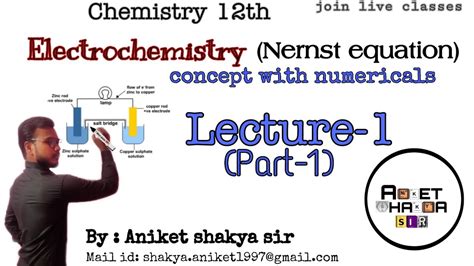 Ch-3 Electrochemistry nernst equation - nernst equation - electrochemistry - chemistry class 12 ...