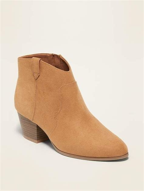 Old Navy Faux-Suede Western Ankle Boots for Women | Old navy boots, Boots, Western ankle boots