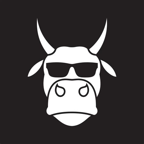 cool head cow with sunglasses logo symbol icon vector graphic design ...