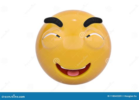 Smirking Face Emoticon.3D Illustration. Stock Illustration ...