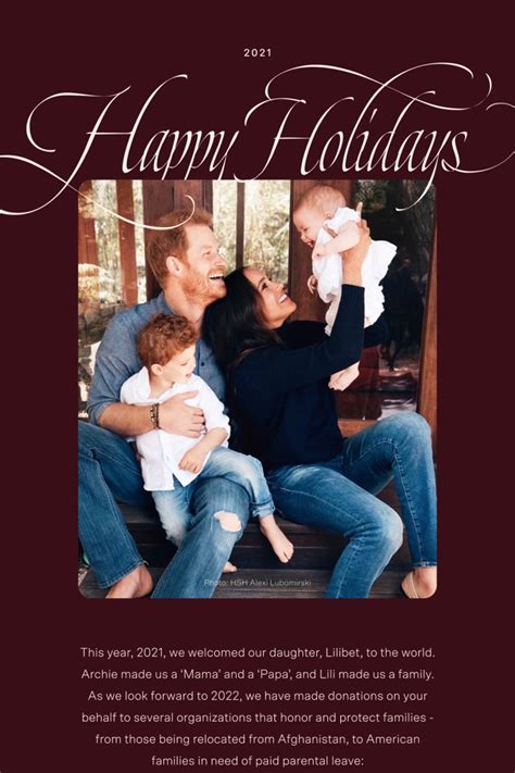 Prince Harry and Meghan offer first photo of their daughter in holiday card