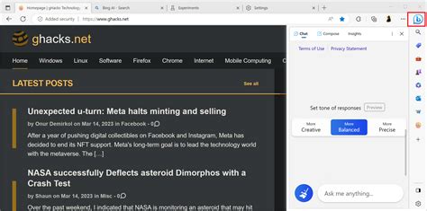 How to remove Microsoft Edge's Bing toolbar icon - gHacks Tech News