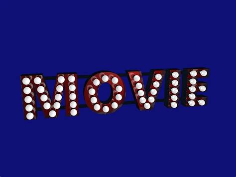 vintage movie theater sign 3d c4d