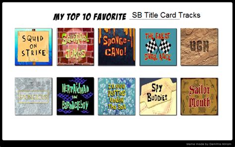 My Top 10 Spongebob Title Card Music Tracks by Spongey444