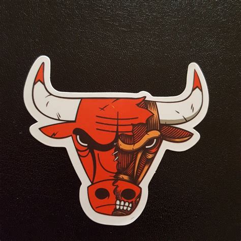 C1 Chicago Bulls Logo Half Faced Sticker Stickers, Sports, Sports Apparel on Carousell