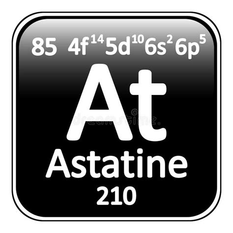 Periodic Table Element Astatine Icon. Stock Illustration - Illustration of name, physics: 79511076