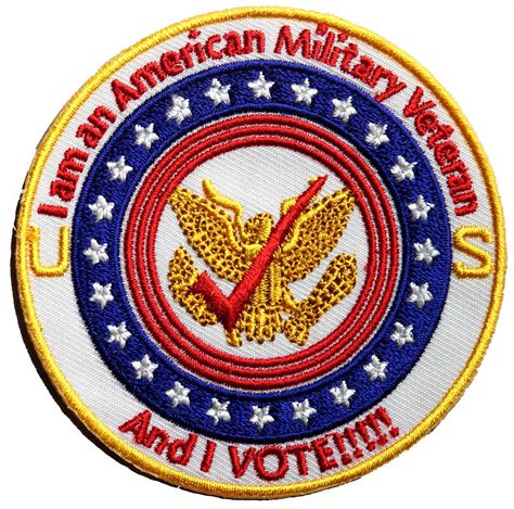 Military Veteran and I Vote Patch | US Military Veteran Patches