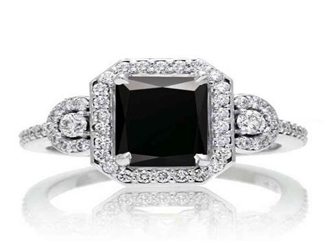 Emerald Cut Black Diamond Engagement Rings - Wedding and Bridal Inspiration