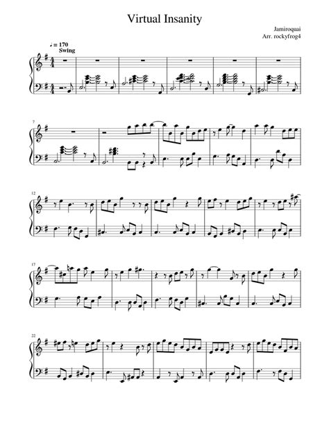 Virtual Insanity Sheet music for Piano (Solo) | Musescore.com