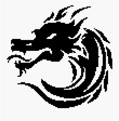 Download Pixel Art Black - Pixel Art Dragon Head , Free Transparent Clipart - ClipartKey