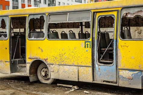 Broken Bus Stock Photo - Image: 54133588